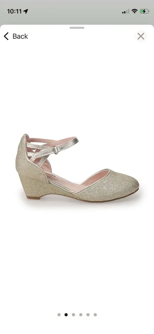 Sonoma Goods For Life Gamoraa Girls' Gold Glitter Dress Shoes Size 6